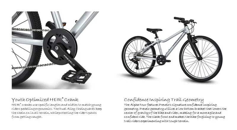 Prevelo Alpha Four 24 Inch Kids Complete Bike Silver-2